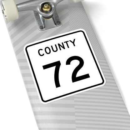 County 72 square (Minnesota) (Road Sign) STICKER Vinyl Kiss-Cut Decal