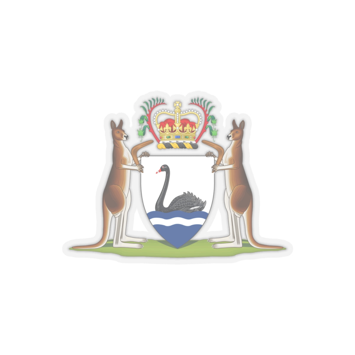 Coat of arms of Western Australia - STICKER Vinyl Kiss-Cut Decal