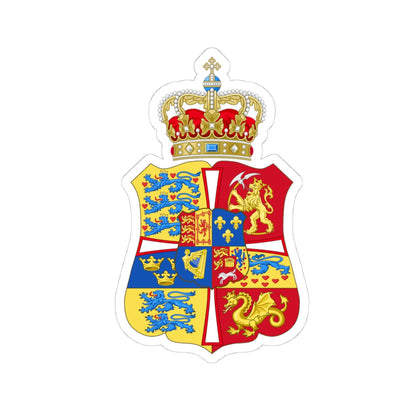 Armoiries de Louise et Caroline Mathilde de Grande Bretagne reine Danemark et Norvège (Denmark) (Coat of Arms) STICKER Vinyl Kiss-Cut Decal