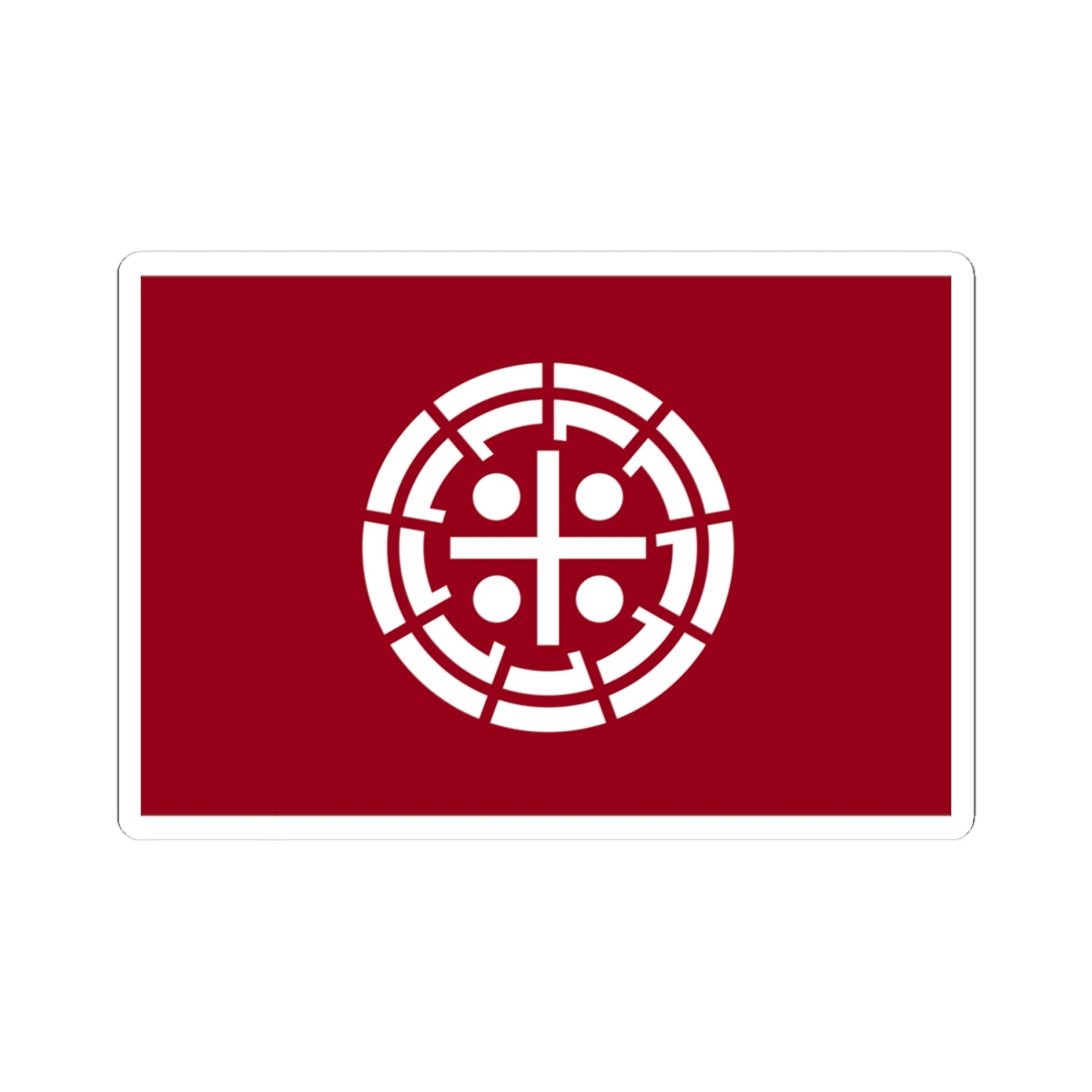Flag of Kurume Fukuoka (Japan) STICKER Vinyl Kiss-Cut Decal