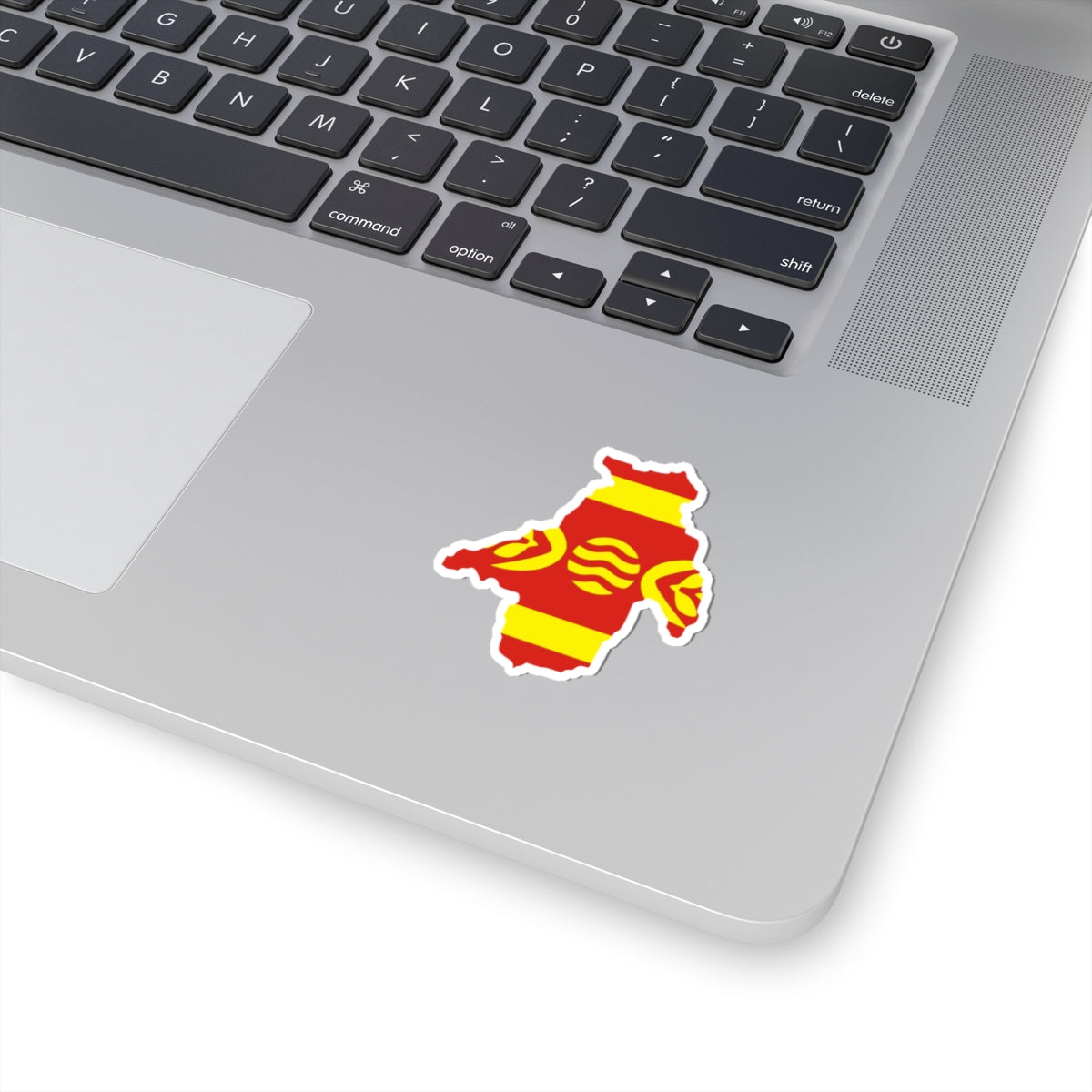 Flag map of Kočani Municipality (North Macedonia) STICKER Vinyl Kiss-Cut Decal