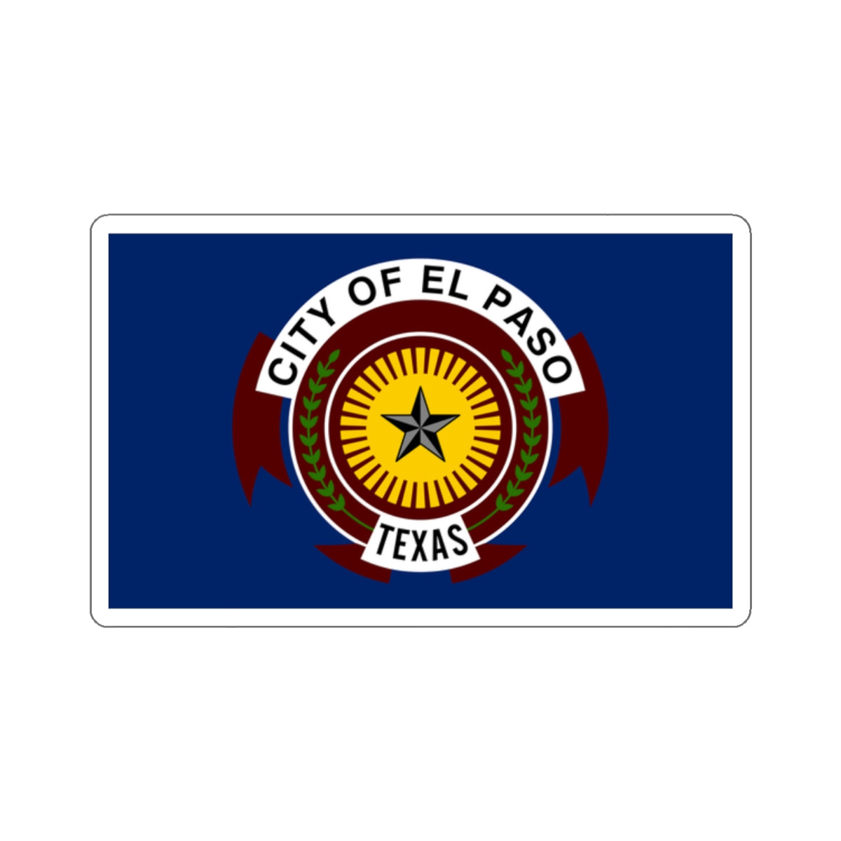 Flag of El Paso, Texas - STICKER Vinyl Kiss-Cut Decal