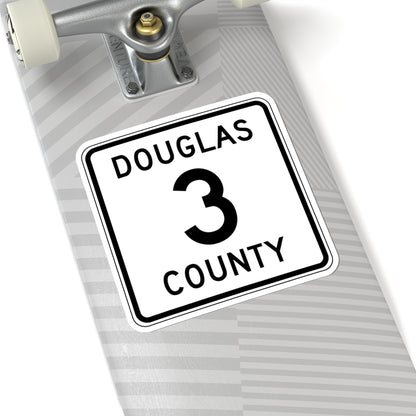 Douglas County Route 3 (Minnesota) (Road Sign) STICKER Vinyl Kiss-Cut Decal