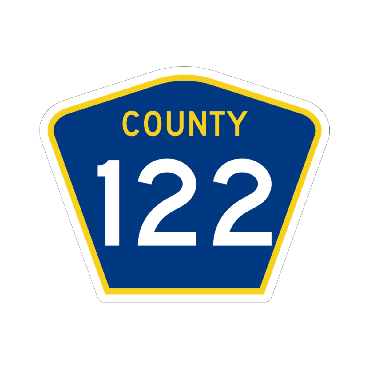 County 122 MN (Minnesota) (Road Sign) STICKER Vinyl Kiss-Cut Decal