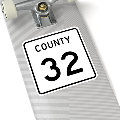 County 32 square (Minnesota) (Road Sign) STICKER Vinyl Kiss-Cut Decal
