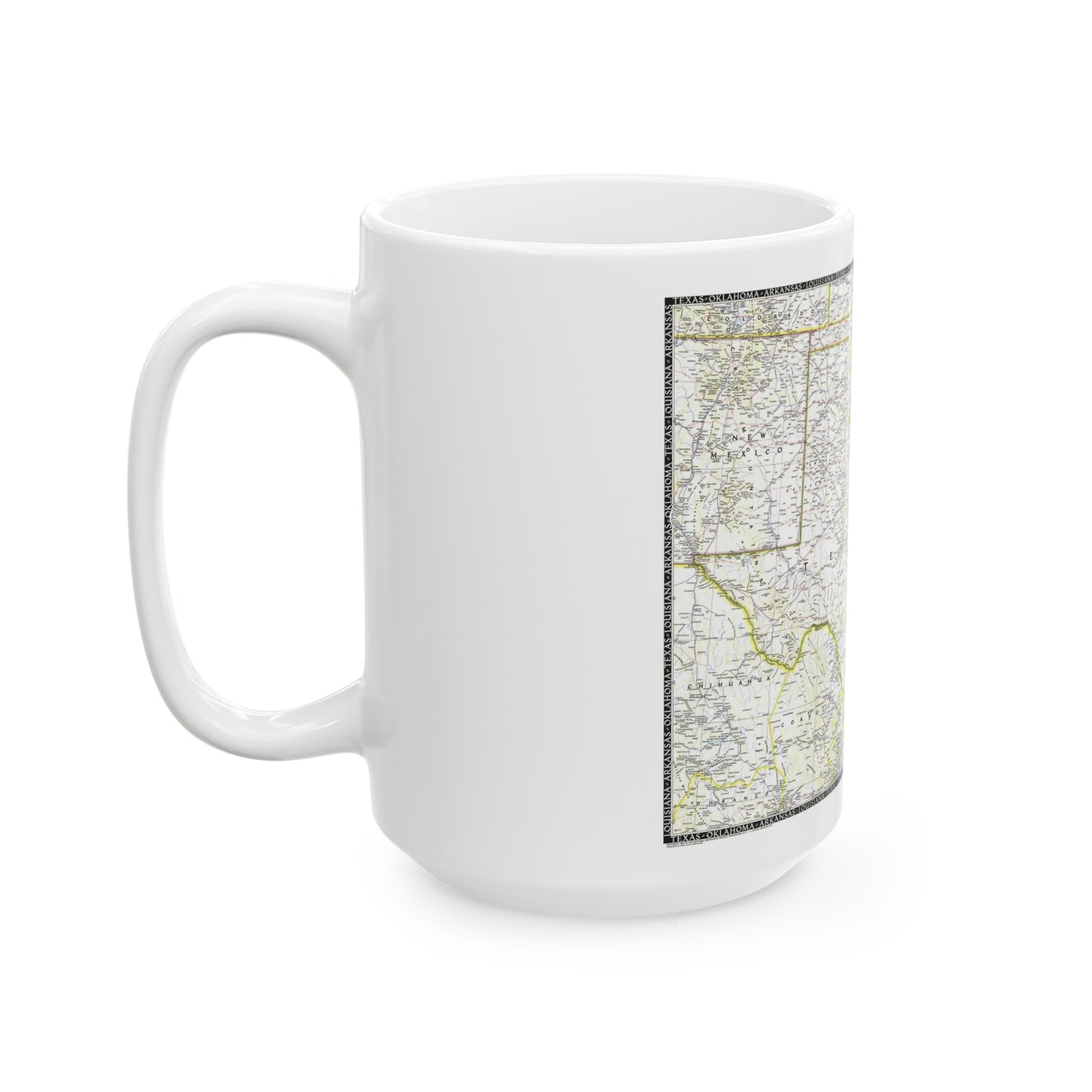 USA - South Central (1947) (Map) White Coffee Mug-The Sticker Space