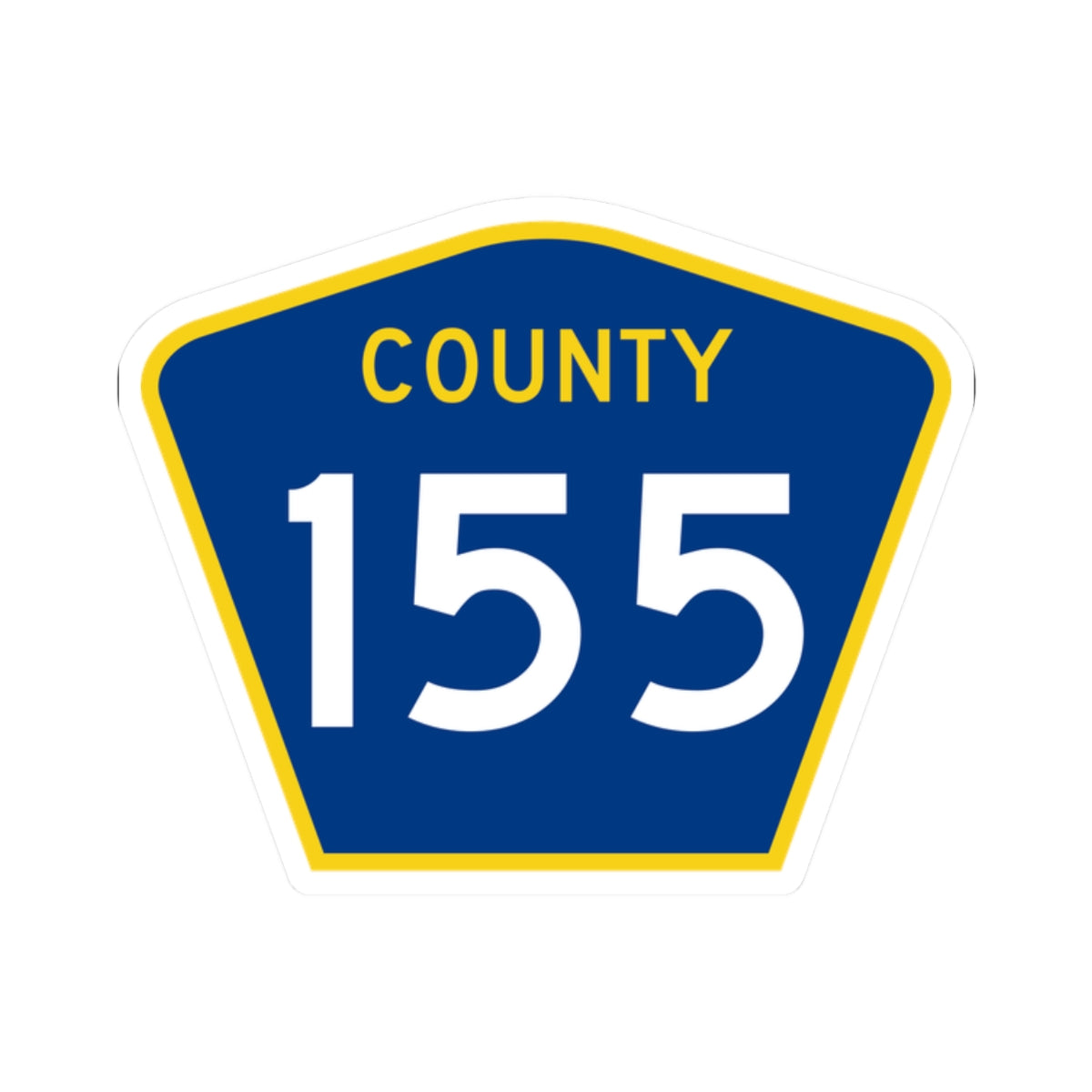 County 155 MN (Minnesota) (Road Sign) STICKER Vinyl Kiss-Cut Decal