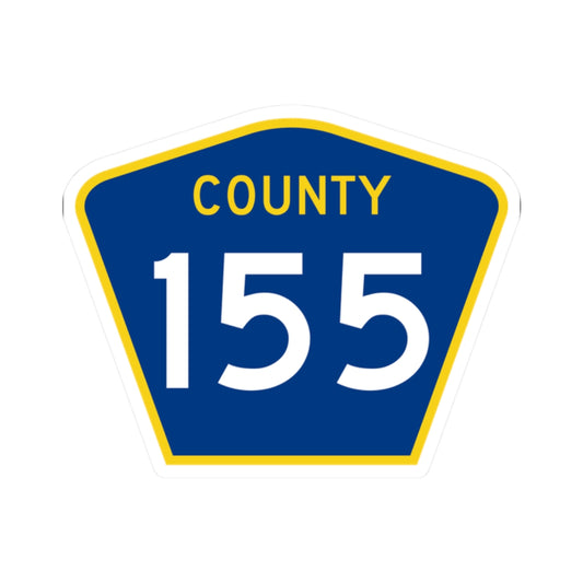 County 155 MN (Minnesota) (Road Sign) STICKER Vinyl Kiss-Cut Decal