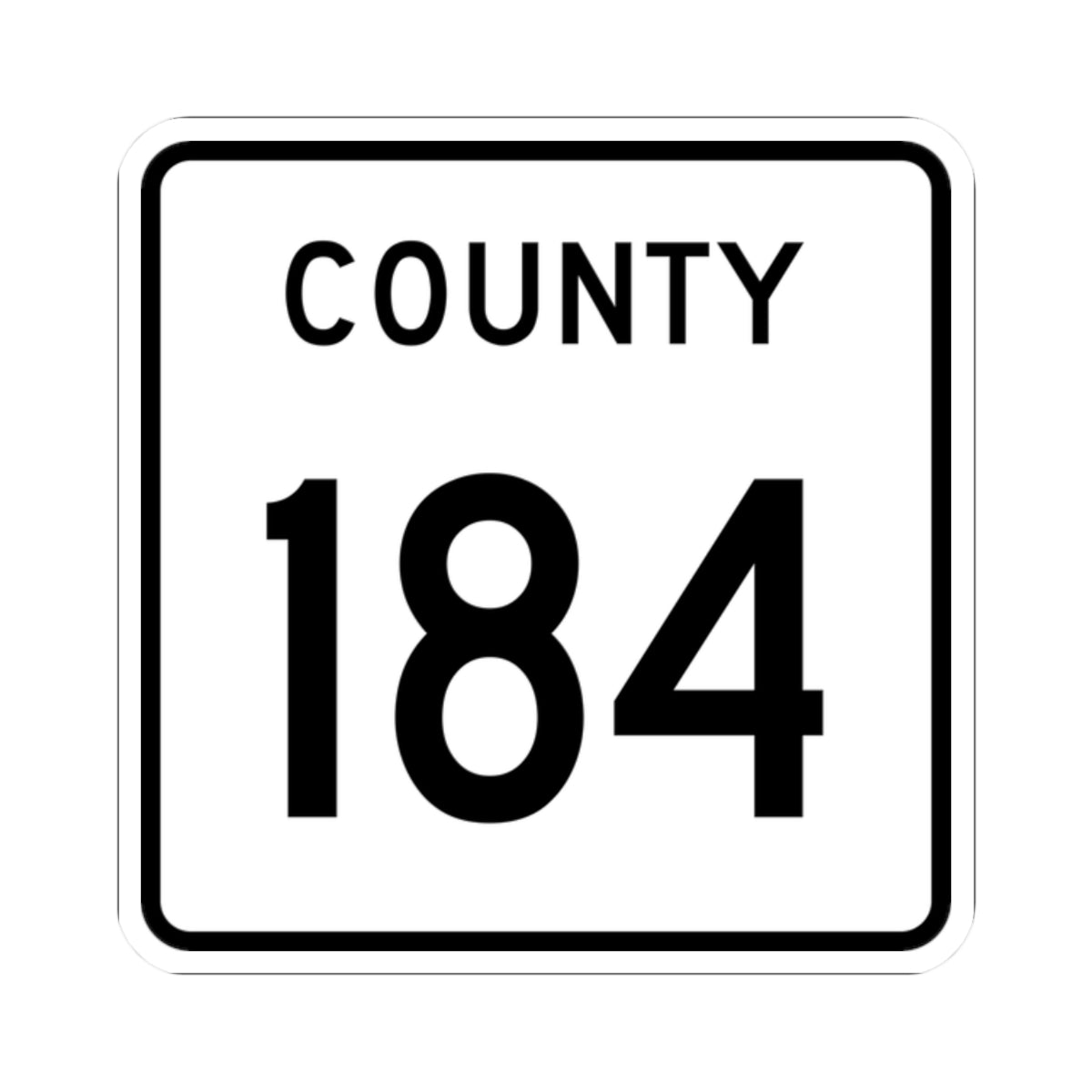 County 184 square (Minnesota) (Road Sign) STICKER Vinyl Kiss-Cut Decal