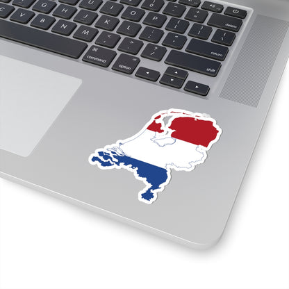 Flag-map of the Netherlands (Netherlands) STICKER Vinyl Kiss-Cut Decal