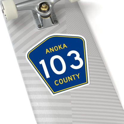 Anoka County 103 (Minnesota) (Road Sign) STICKER Vinyl Kiss-Cut Decal
