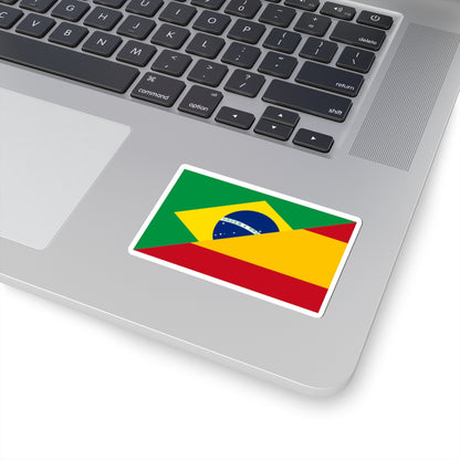 Flag of Brazil and Spain (Spain) STICKER Vinyl Kiss-Cut Decal