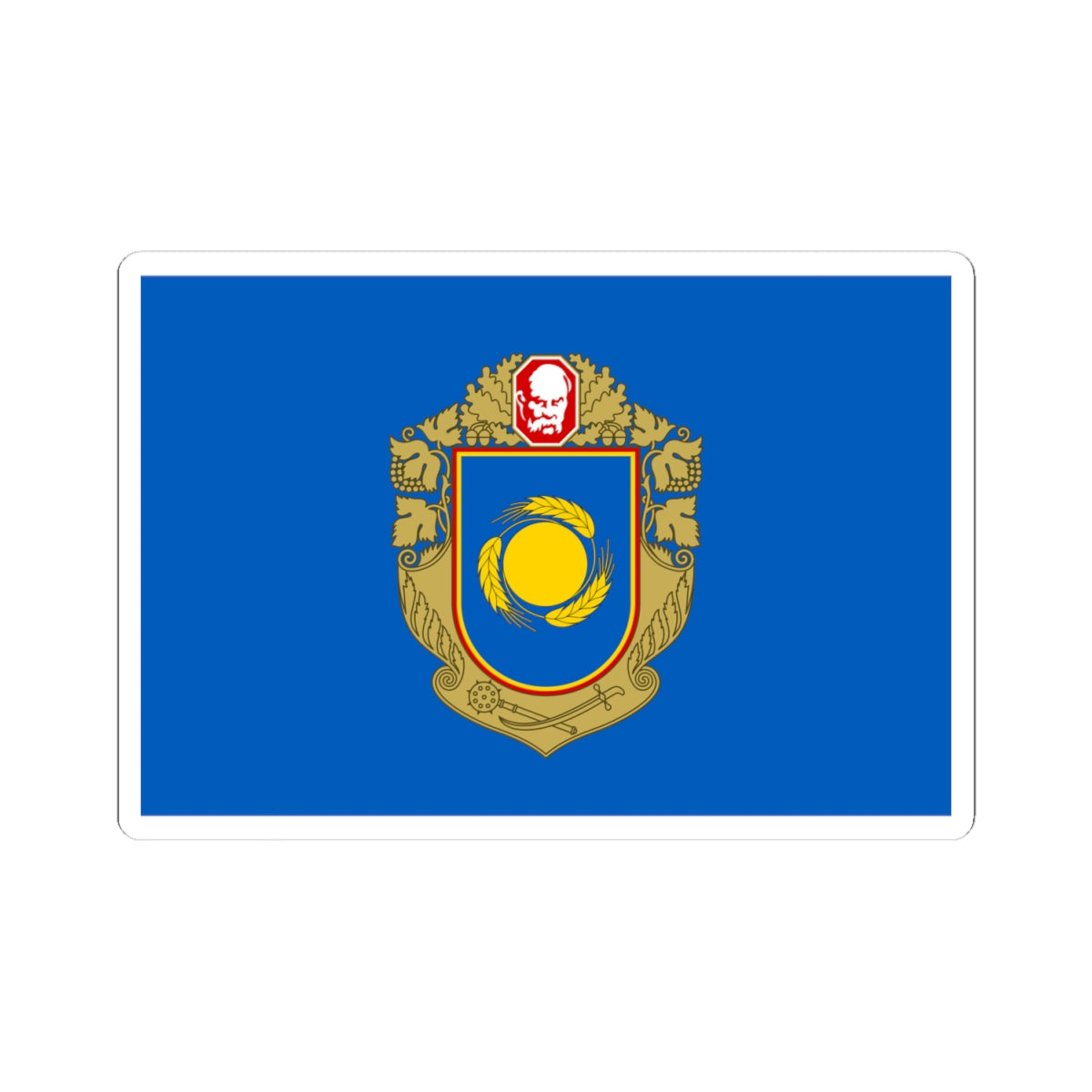 Flag of Cherkasy Oblast (Ukraine) STICKER Vinyl Kiss-Cut Decal