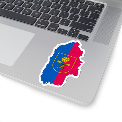 Flag map of Khmelnytskyi Oblast (Ukraine) STICKER Vinyl Kiss-Cut Decal