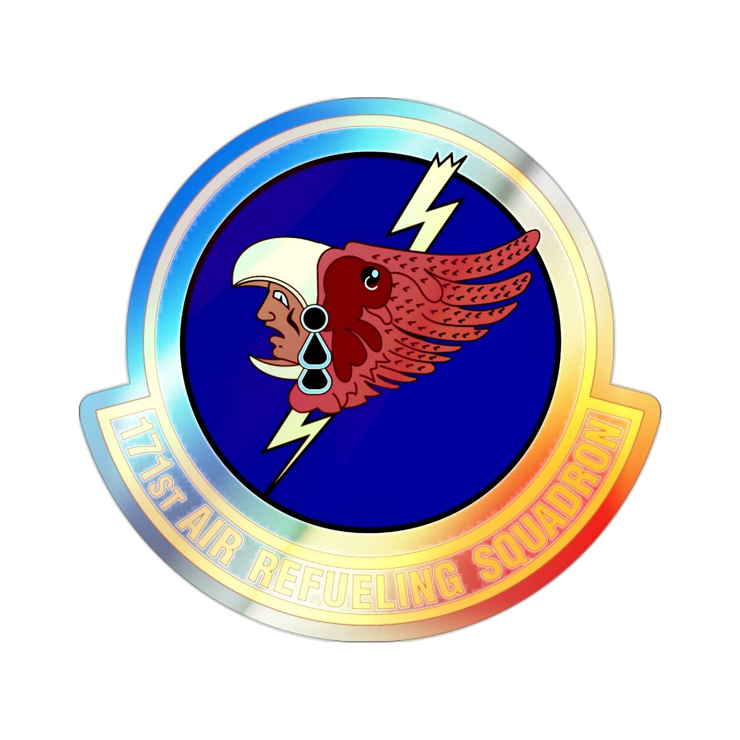 171st Air Refueling Squadron (U.S. Air Force) Holographic STICKER Die-Cut Vinyl Decal-2 Inch-The Sticker Space