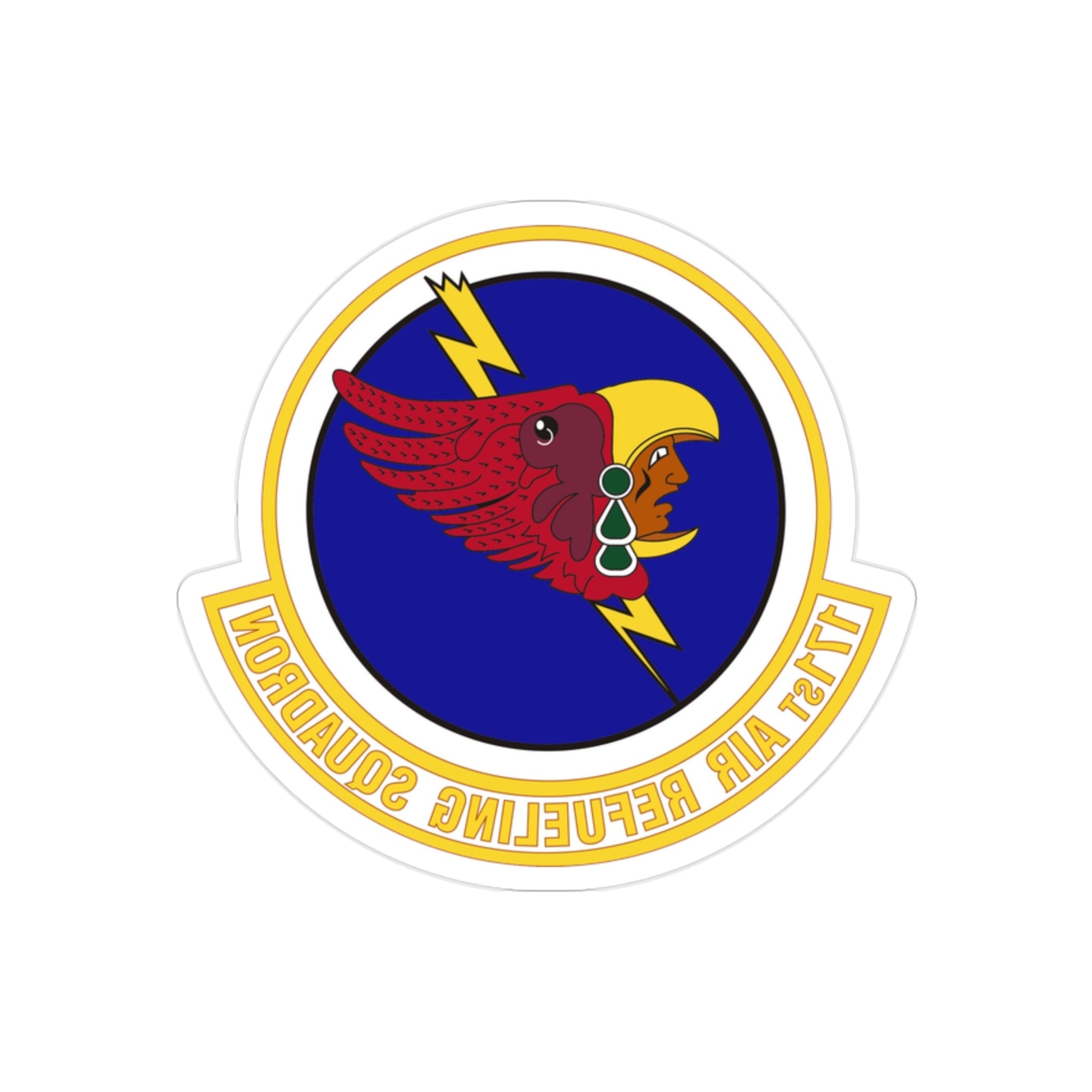 171st Air Refueling Squadron (U.S. Air Force) REVERSE PRINT Transparent STICKER-2" × 2"-The Sticker Space