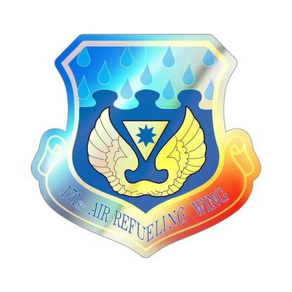 171st Air Refueling Wing (U.S. Air Force) Holographic STICKER Die-Cut Vinyl Decal 4 Inch Holographic - The Sticker Space
