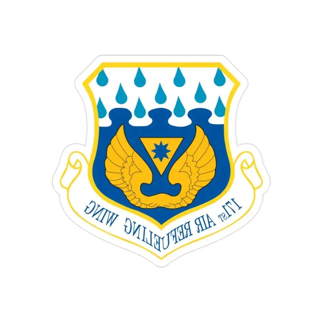 171st Air Refueling Wing (U.S. Air Force) REVERSE PRINT Transparent Die-Cut STICKER 2 Inch Die-Cut Transparent - The Sticker Space