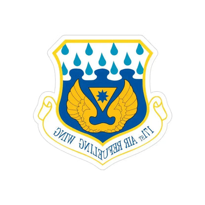 171st Air Refueling Wing (U.S. Air Force) REVERSE PRINT Transparent Die-Cut STICKER 3 Inch Die-Cut Transparent - The Sticker Space
