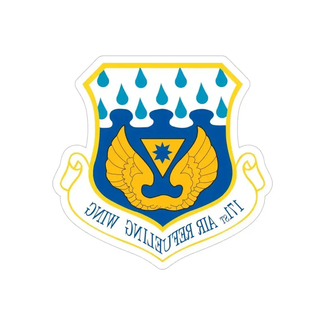 171st Air Refueling Wing (U.S. Air Force) REVERSE PRINT Transparent Die-Cut STICKER 4 Inch Die-Cut Transparent - The Sticker Space