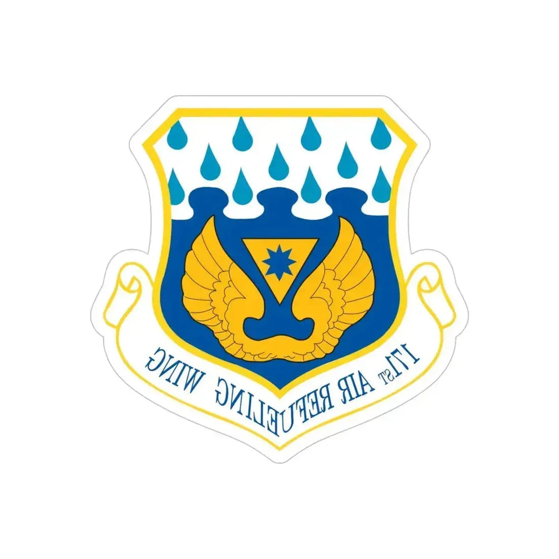 171st Air Refueling Wing (U.S. Air Force) REVERSE PRINT Transparent Die-Cut STICKER 5 Inch Die-Cut Transparent - The Sticker Space
