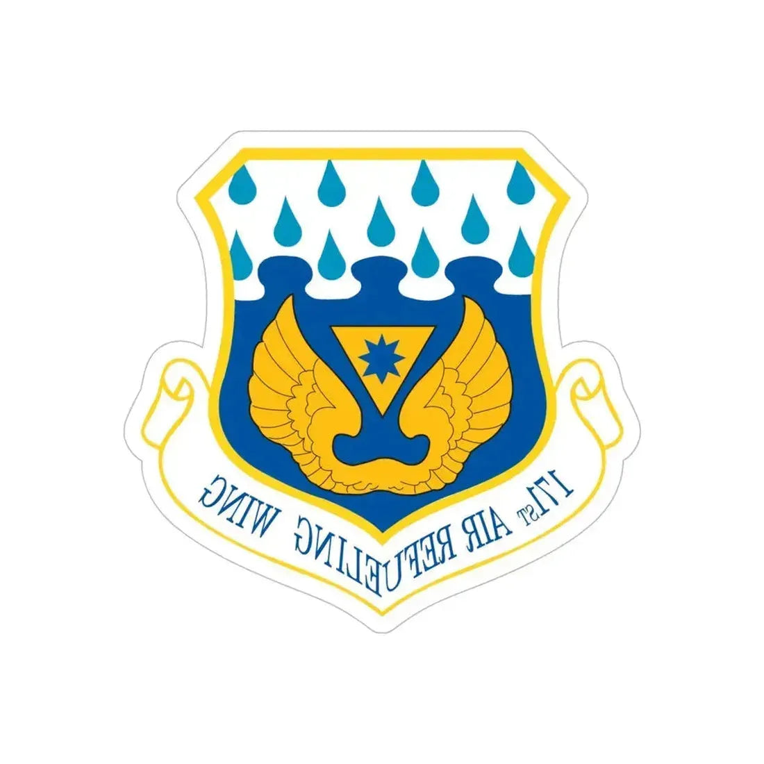 171st Air Refueling Wing (U.S. Air Force) REVERSE PRINT Transparent Die-Cut STICKER 6 Inch Die-Cut Transparent - The Sticker Space