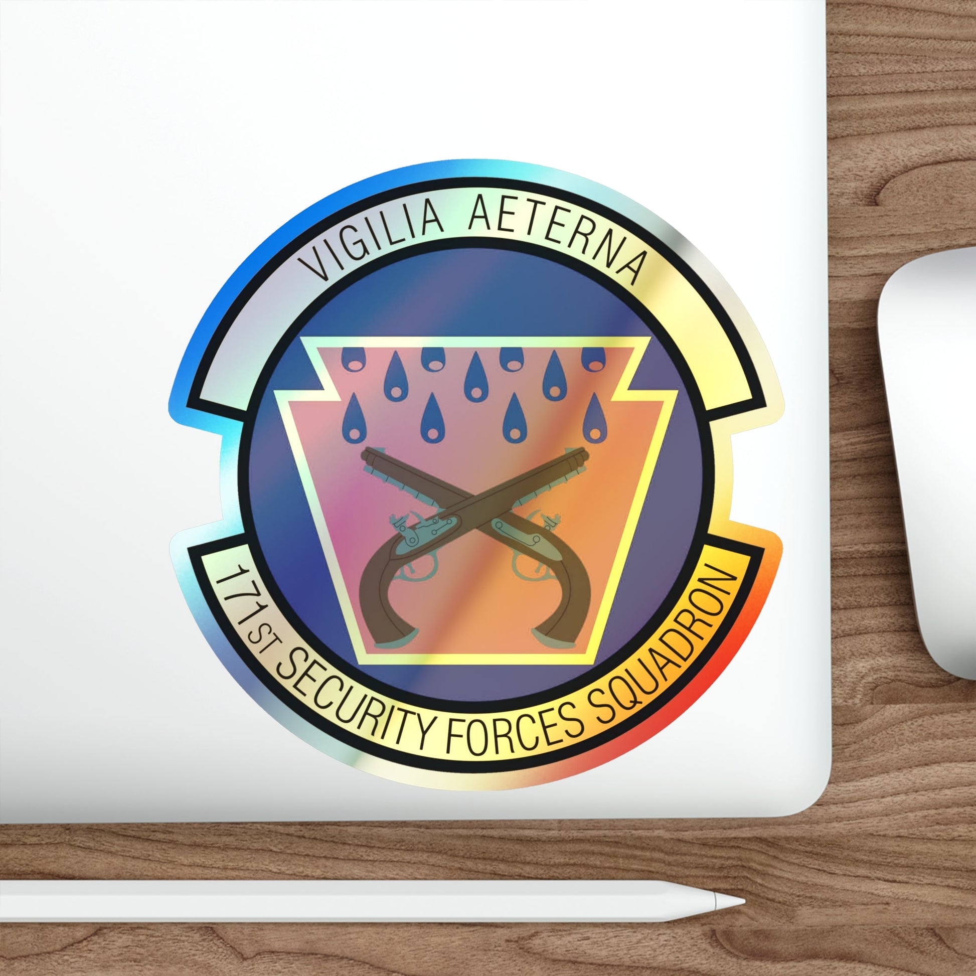 171st Security Forces Squadron (U.S. Air Force) Holographic STICKER Die-Cut Vinyl Decal-The Sticker Space