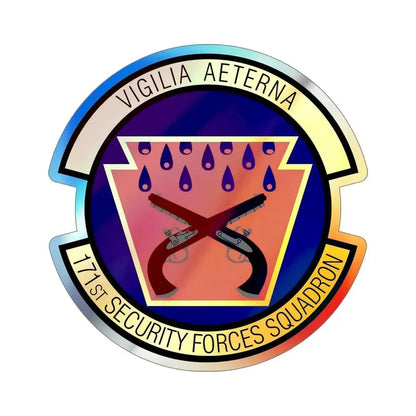 171st Security Forces Squadron (U.S. Air Force) Holographic STICKER Die-Cut Vinyl Decal 5 Inch Holographic - The Sticker Space