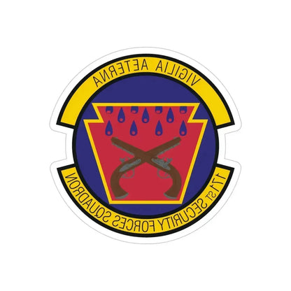 171st Security Forces Squadron (U.S. Air Force) REVERSE PRINT Transparent Die-Cut STICKER 6 Inch Die-Cut Transparent - The Sticker Space
