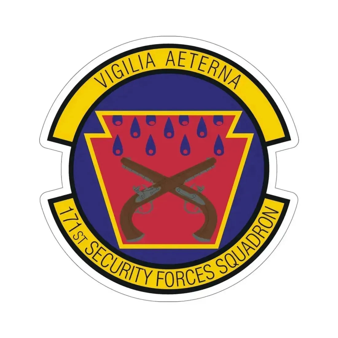 171st Security Forces Squadron (U.S. Air Force) STICKER Vinyl Die-Cut Decal 5 Inch - The Sticker Space