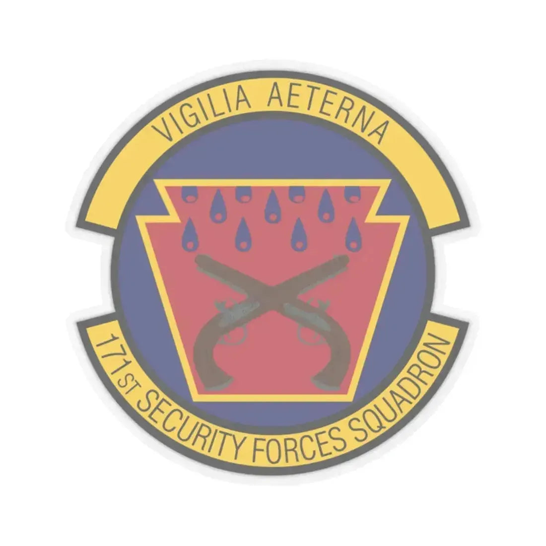 171st Security Forces Squadron (U.S. Air Force) STICKER Vinyl Kiss-Cut Decal 2 Inch Transparent - The Sticker Space