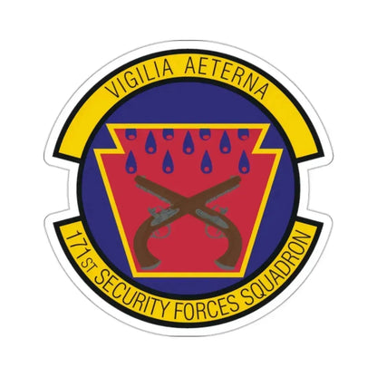 171st Security Forces Squadron (U.S. Air Force) STICKER Vinyl Kiss-Cut Decal 2 Inch White - The Sticker Space