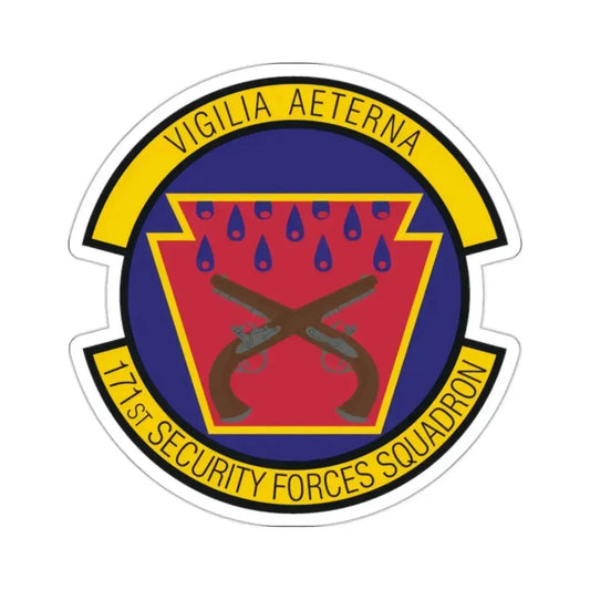 171st Security Forces Squadron (U.S. Air Force) STICKER Vinyl Kiss-Cut Decal 2 Inch White - The Sticker Space