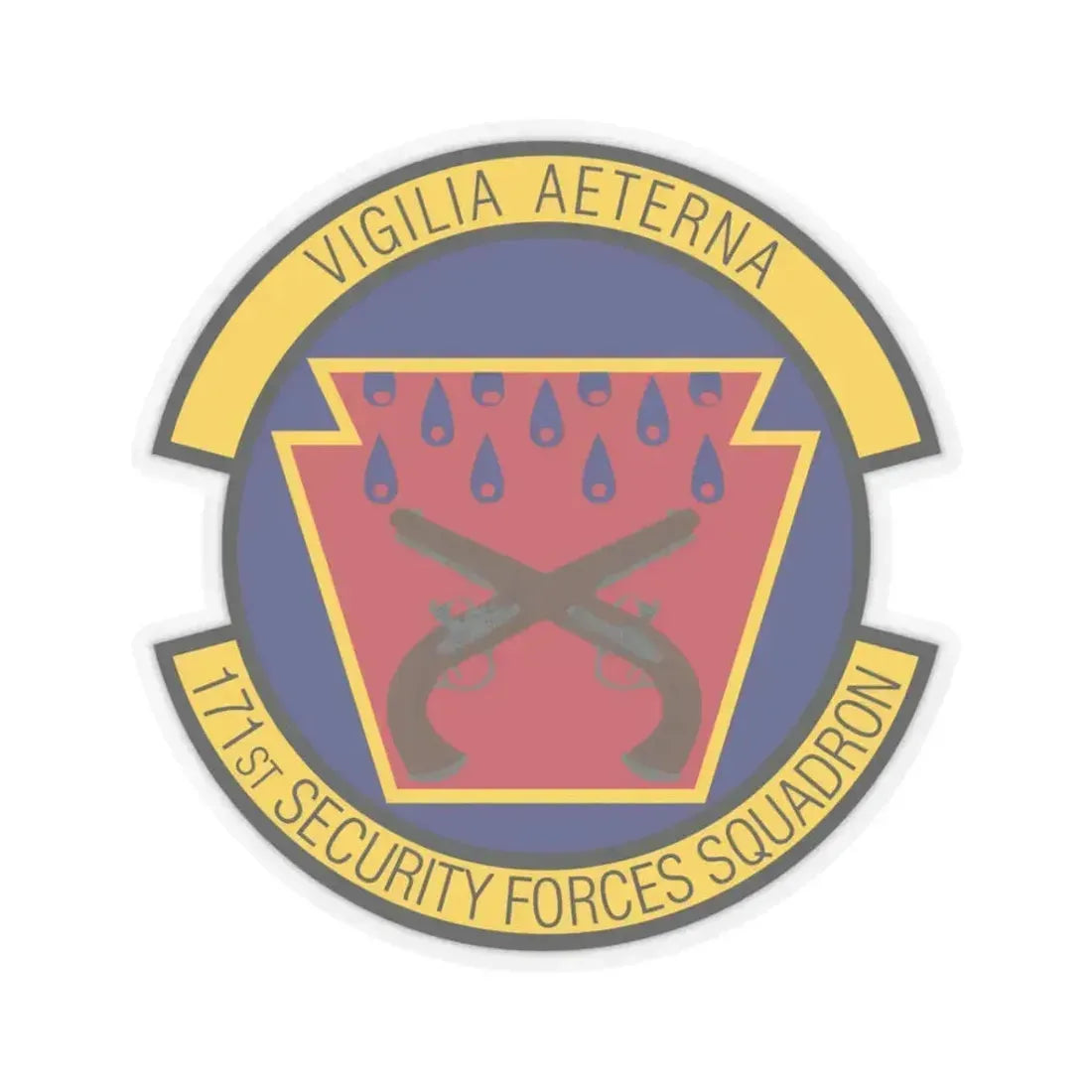 171st Security Forces Squadron (U.S. Air Force) STICKER Vinyl Kiss-Cut Decal 3 Inch Transparent - The Sticker Space