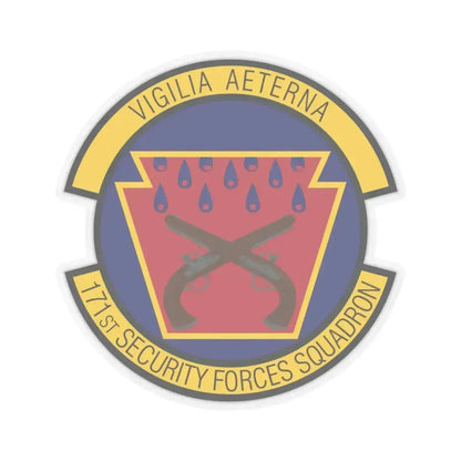 171st Security Forces Squadron (U.S. Air Force) STICKER Vinyl Kiss-Cut Decal 3 Inch Transparent - The Sticker Space