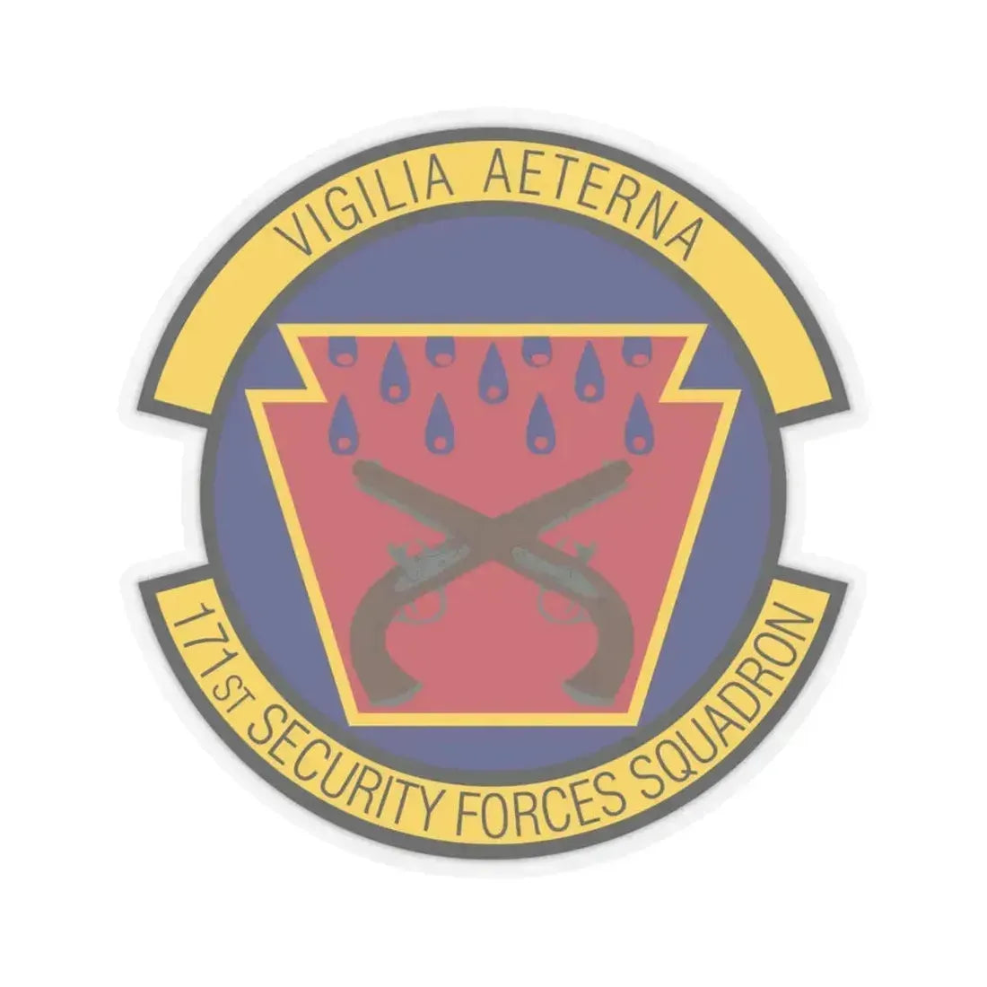 171st Security Forces Squadron (U.S. Air Force) STICKER Vinyl Kiss-Cut Decal 4 Inch Transparent - The Sticker Space