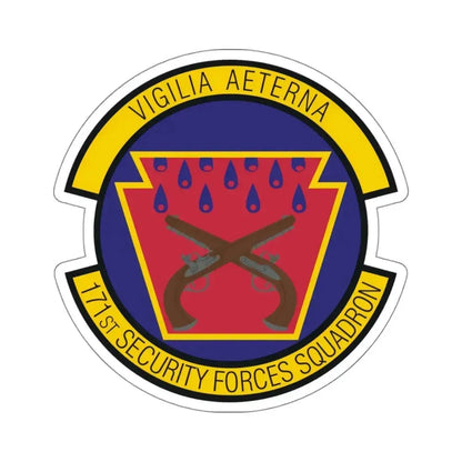 171st Security Forces Squadron (U.S. Air Force) STICKER Vinyl Kiss-Cut Decal 4 Inch White - The Sticker Space