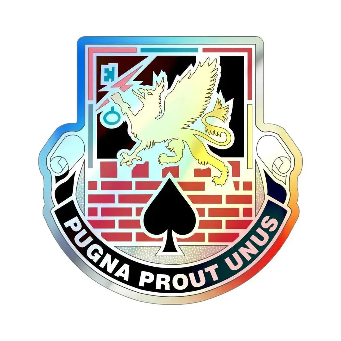 172 Engineer Battalion (U.S. Army) Holographic STICKER Die-Cut Vinyl Decal 5 Inch Holographic - The Sticker Space