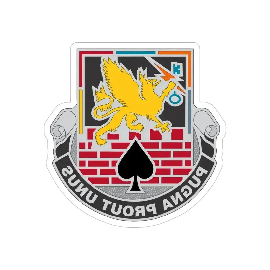 172 Engineer Battalion (U.S. Army) REVERSE PRINT Transparent Die-Cut STICKER 5 Inch Die-Cut Transparent - The Sticker Space