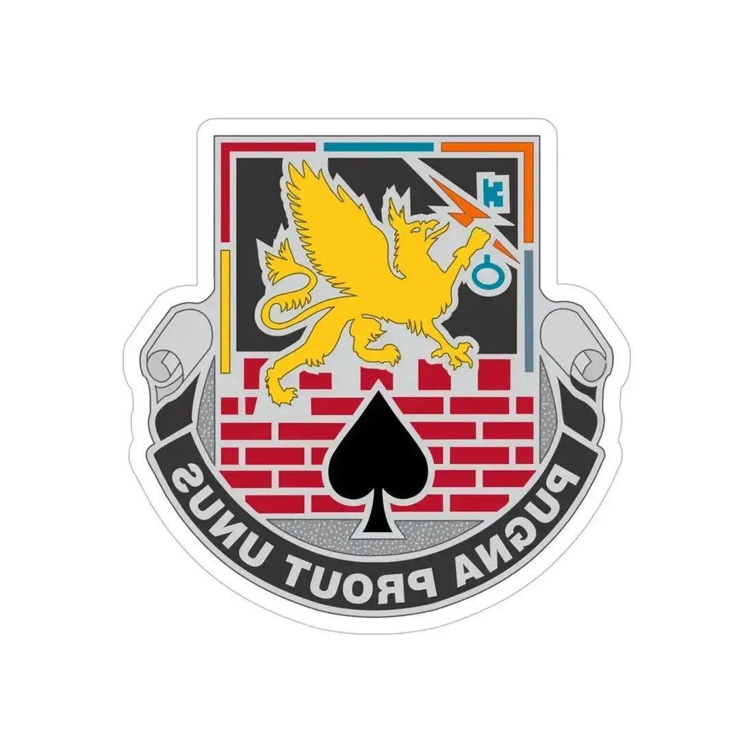 172 Engineer Battalion (U.S. Army) REVERSE PRINT Transparent Die-Cut STICKER 6 Inch Die-Cut Transparent - The Sticker Space