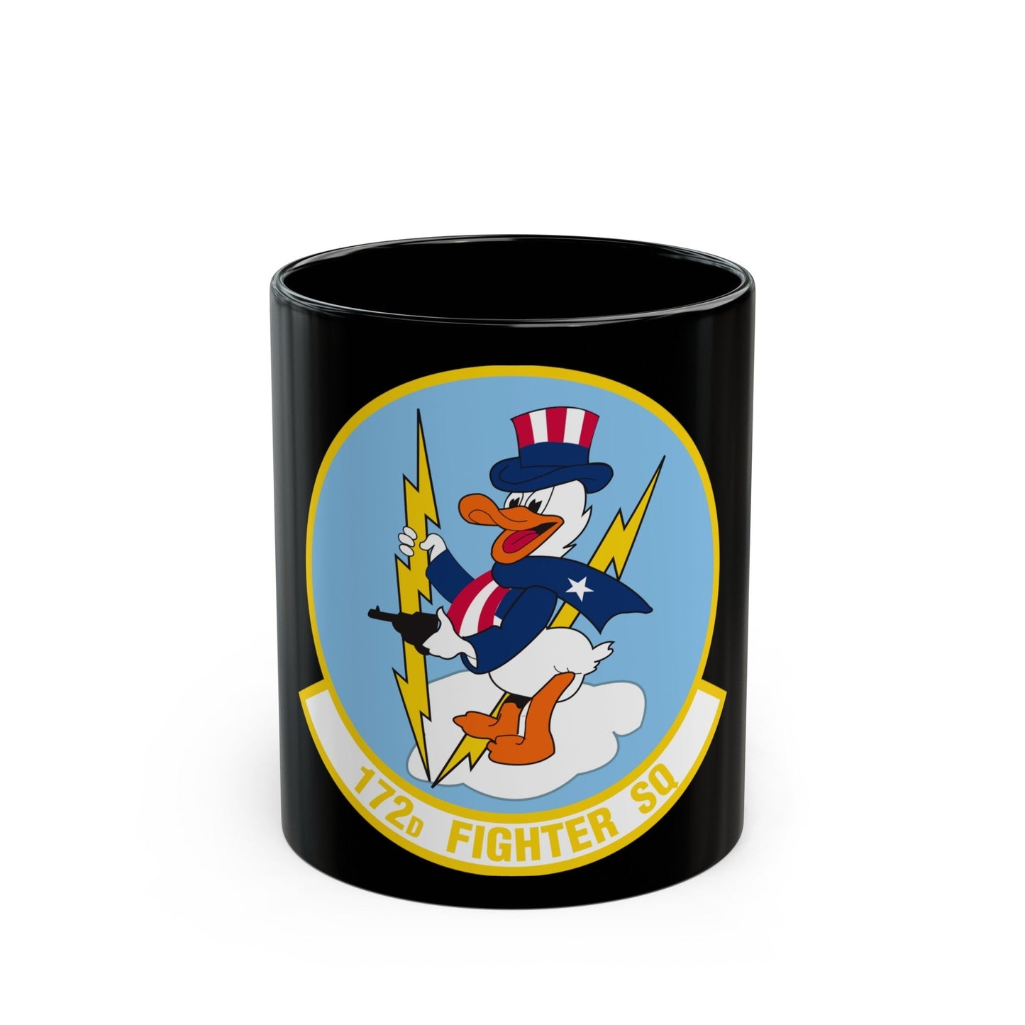 172 Fighter Squadron (U.S. Air Force) Black Coffee Mug-11oz-The Sticker Space