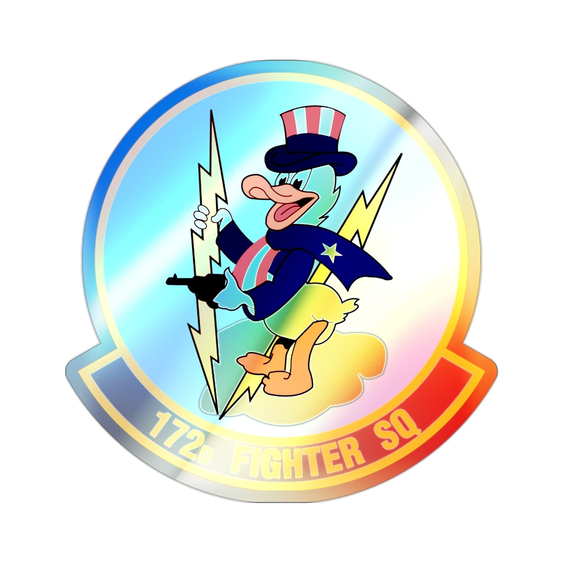 172 Fighter Squadron (U.S. Air Force) Holographic STICKER Die-Cut Vinyl Decal-2 Inch-The Sticker Space