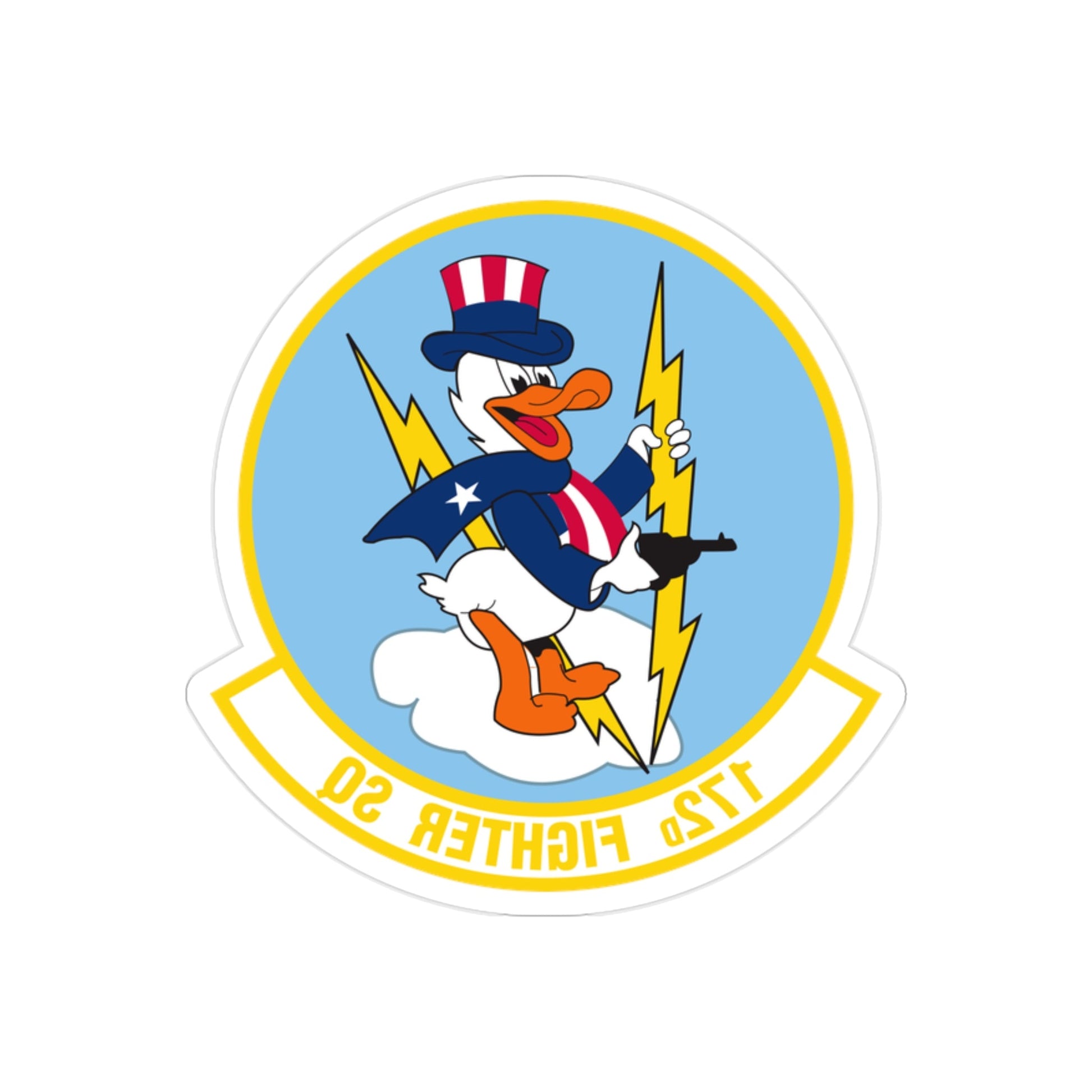 172 Fighter Squadron (U.S. Air Force) REVERSE PRINT Transparent STICKER-2" × 2"-The Sticker Space