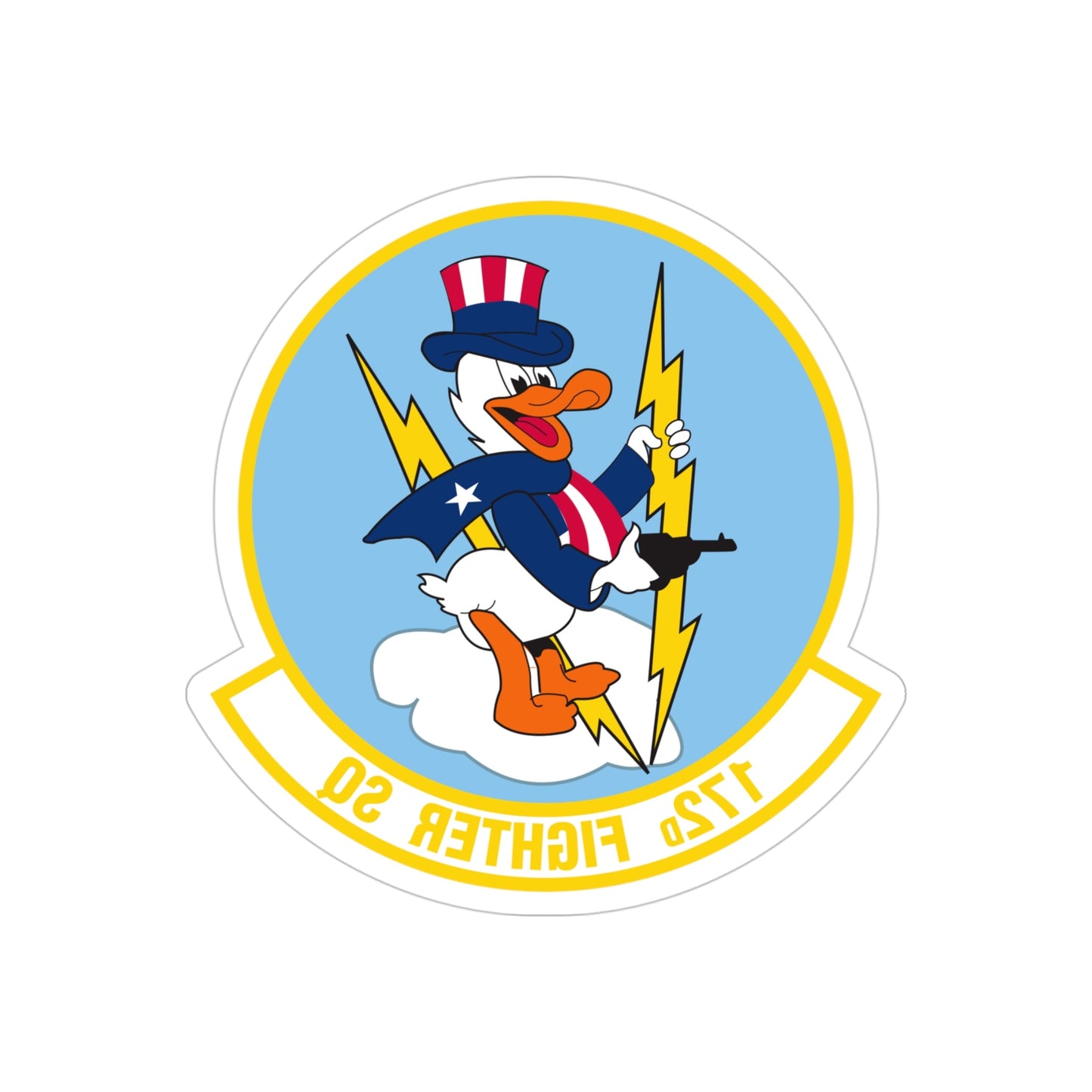 172 Fighter Squadron (U.S. Air Force) REVERSE PRINT Transparent STICKER-4" × 4"-The Sticker Space