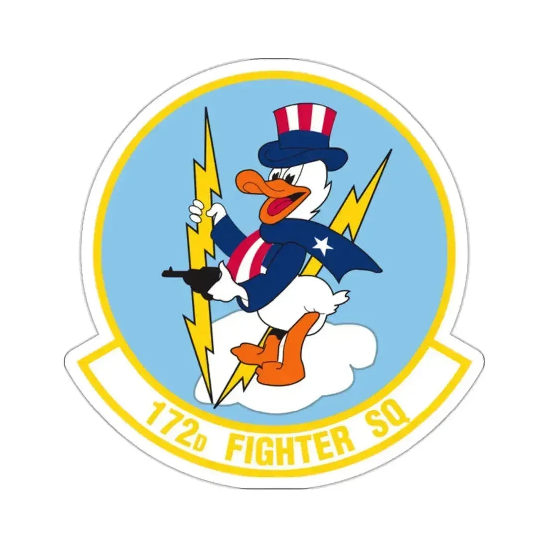 172 Fighter Squadron (U.S. Air Force) STICKER Vinyl Kiss-Cut Decal 2 Inch White - The Sticker Space