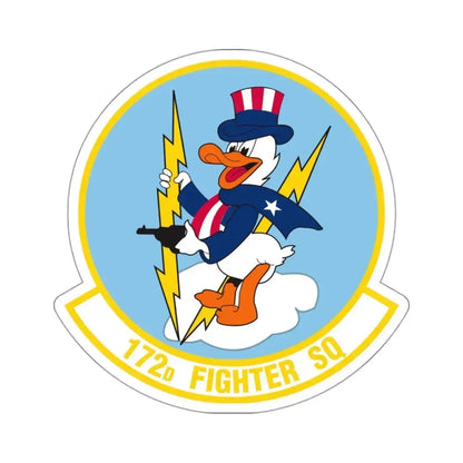 172 Fighter Squadron (U.S. Air Force) STICKER Vinyl Kiss-Cut Decal 3 Inch White - The Sticker Space