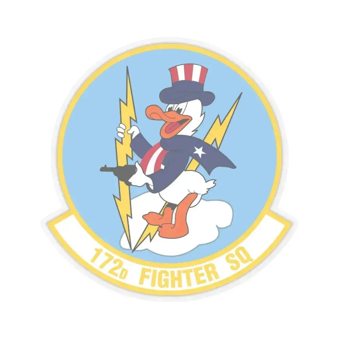 172 Fighter Squadron (U.S. Air Force) STICKER Vinyl Kiss-Cut Decal 4 Inch Transparent - The Sticker Space