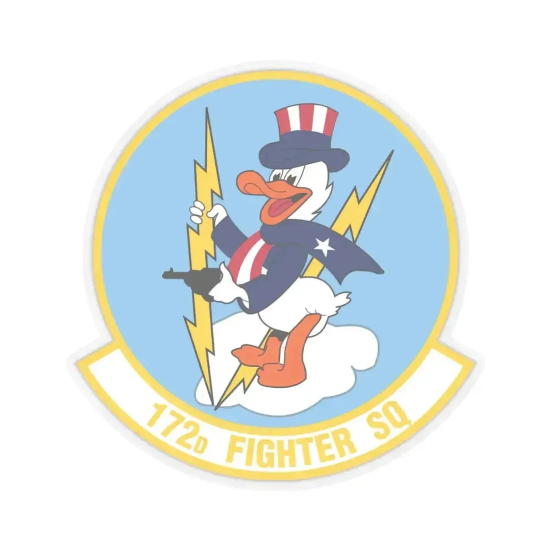 172 Fighter Squadron (U.S. Air Force) STICKER Vinyl Kiss-Cut Decal 6 Inch Transparent - The Sticker Space