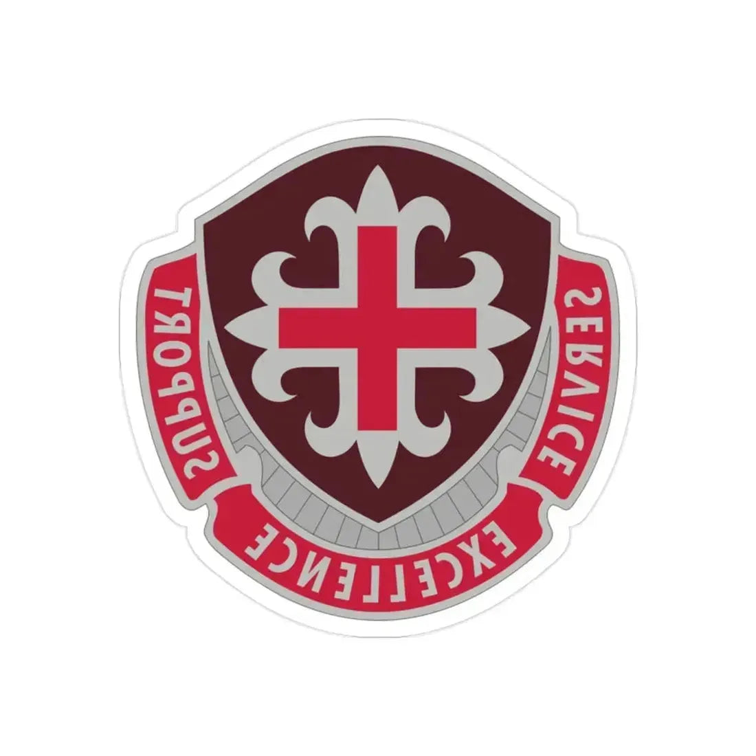 172 Medical Battalion (U.S. Army) REVERSE PRINT Transparent Die-Cut STICKER 2 Inch Die-Cut Transparent - The Sticker Space