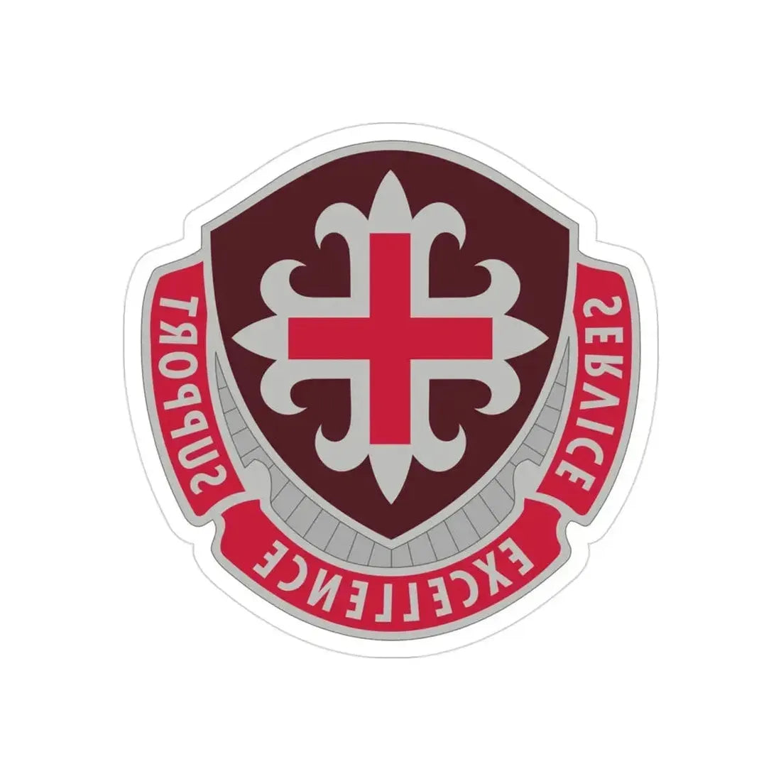 172 Medical Battalion (U.S. Army) REVERSE PRINT Transparent Die-Cut STICKER 3 Inch Die-Cut Transparent - The Sticker Space